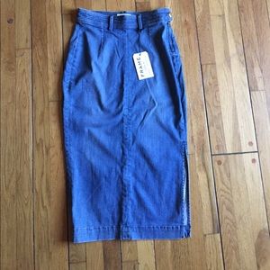 New FRAME Denim Jean Slit Skirt